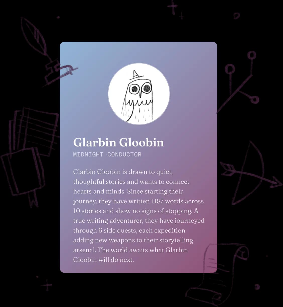 A writer profile, Writing Powers, and story library